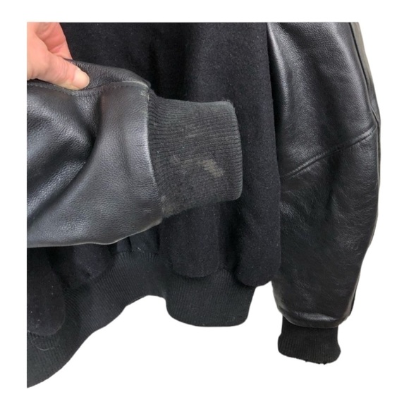 John DEERE Vintage Classic Boiled Wool and Leather Authentic Bomber Jacket XL - Picture 5 of 12